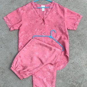 Pink Silk Pajama Set
